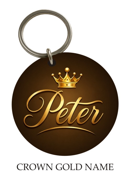Crown Gold Name KeyPix keyring