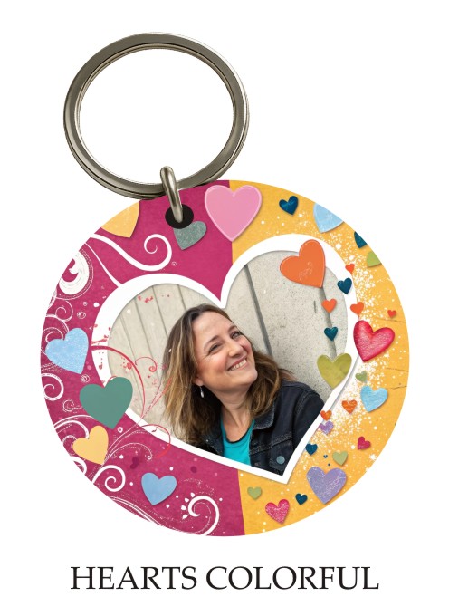 Hearts Colorful KeyPix keyring
