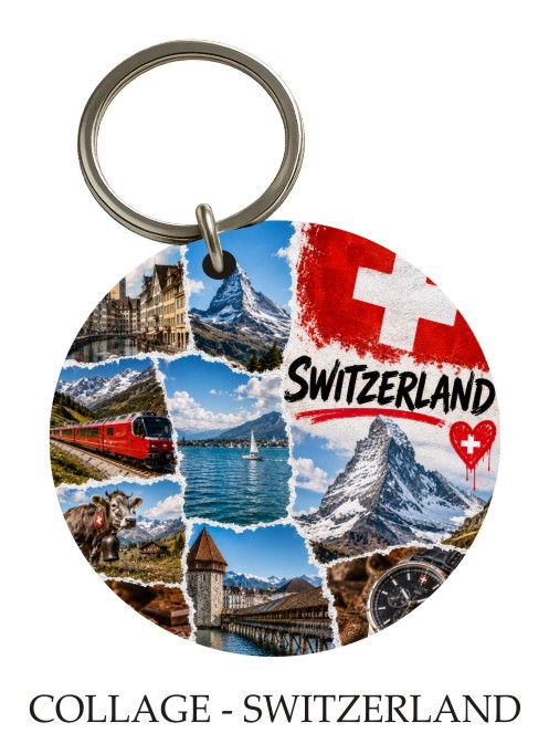 Collage — Switzerland KeyPix keyring