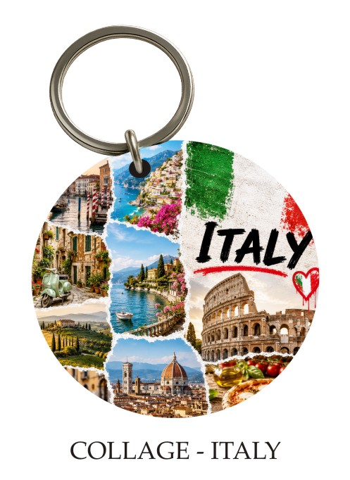 Collage — Italy KeyPix keyring