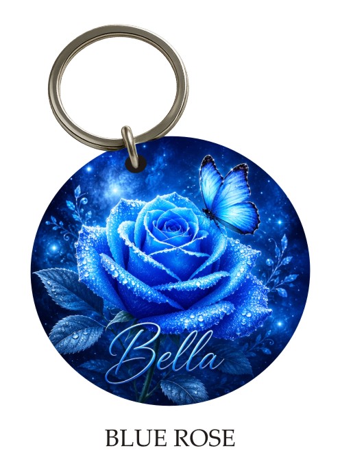 Blue Rose KeyPix keyring