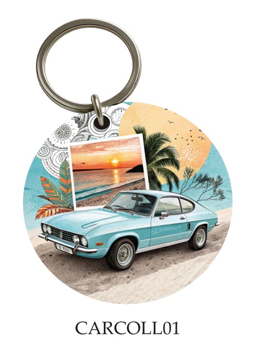 Car Collage KeyPix keyring