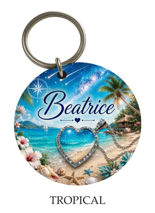 Tropical KeyPix keyring