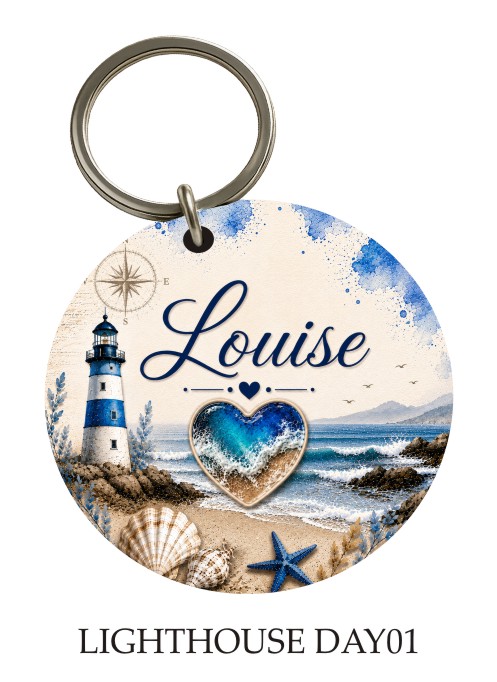 Lighthouse Day KeyPix keyring