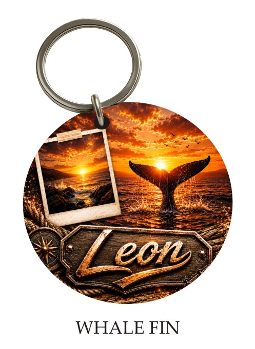 Whale Fin KeyPix keyring