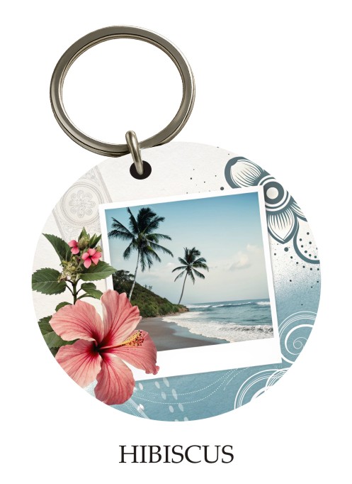 Hibiscus KeyPix keyring