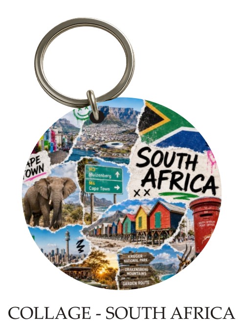 Collage — South Africa KeyPix keyring