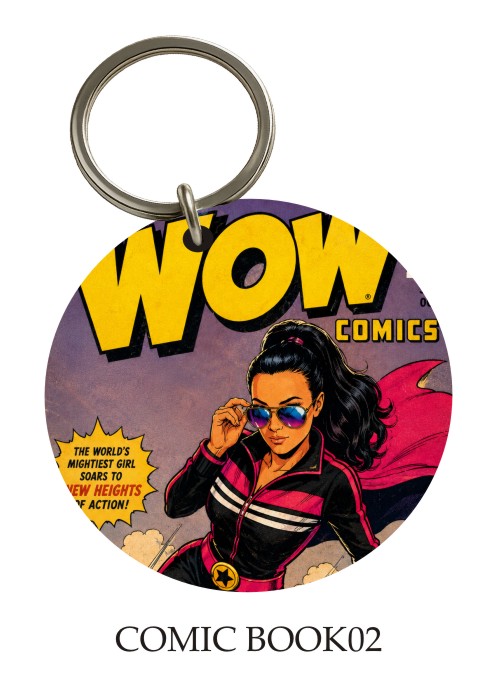Comic Book KeyPix keyring