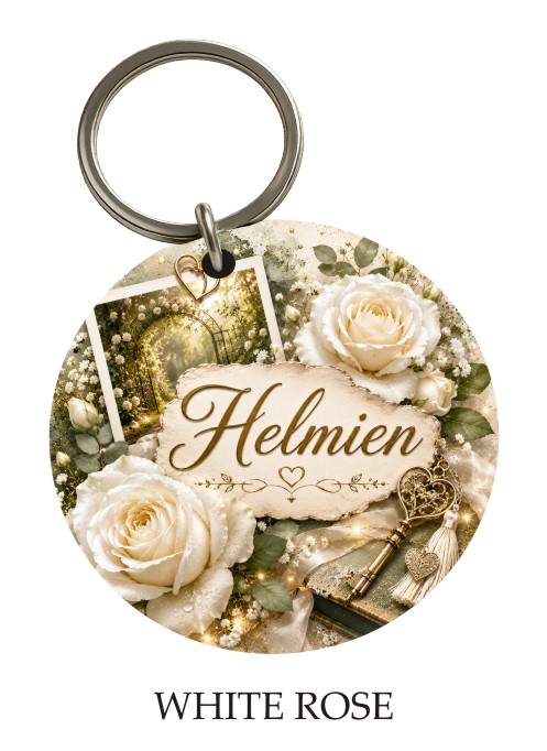 White Rose KeyPix keyring