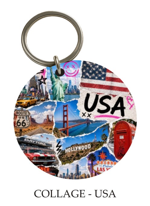 Collage USA KeyPix keyring